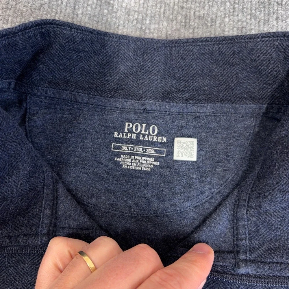 Polo Ralph‎ Lauren Sweater *LOT OF 2* Men 3XLT Green Blue Luxury Jersey 1/4 Zip